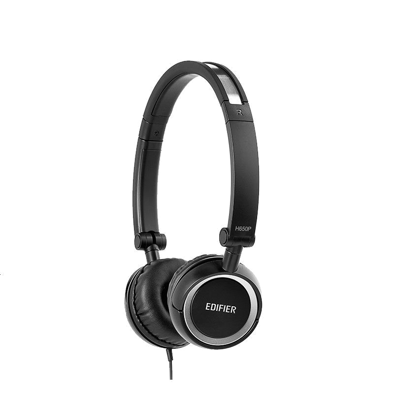 Edifier/漫步者 H650P头戴式折叠台式电脑手机音乐3.5mm插孔有线耳机耳麦带麦 摩卡黑色