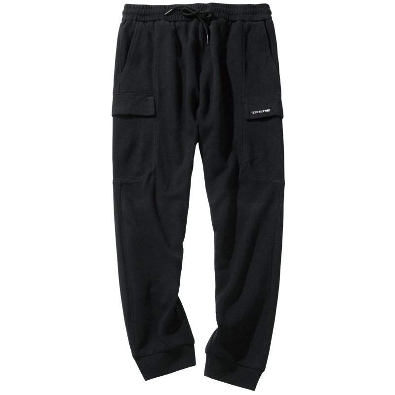 千纸鹤男士运动裤2019新款时尚潮流休闲宽松小脚九分裤子男90306