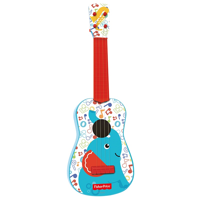 费雪尤克里里蓝色儿童小吉他弹奏仿真迷你宝宝乐器玩具初学者入门男孩女孩