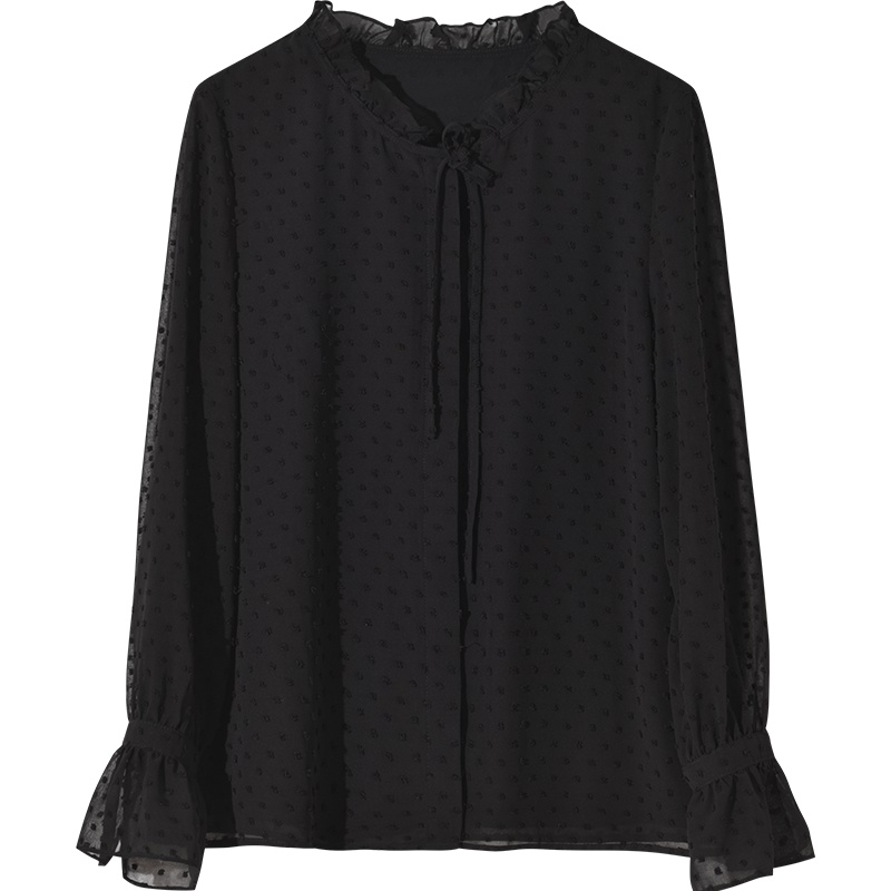 娅丽达女装2019秋季新款雪纺衫女长袖洋气韩版显瘦时尚宽松衬衣I7204