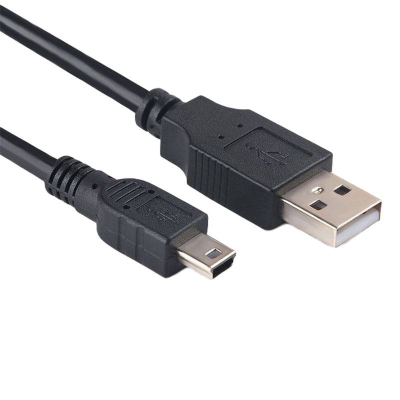 火豹行车记录仪电源线mini usb数据线t型口充电线老式接口v3弯头老人8 黑色●直线●总约2米● 其他