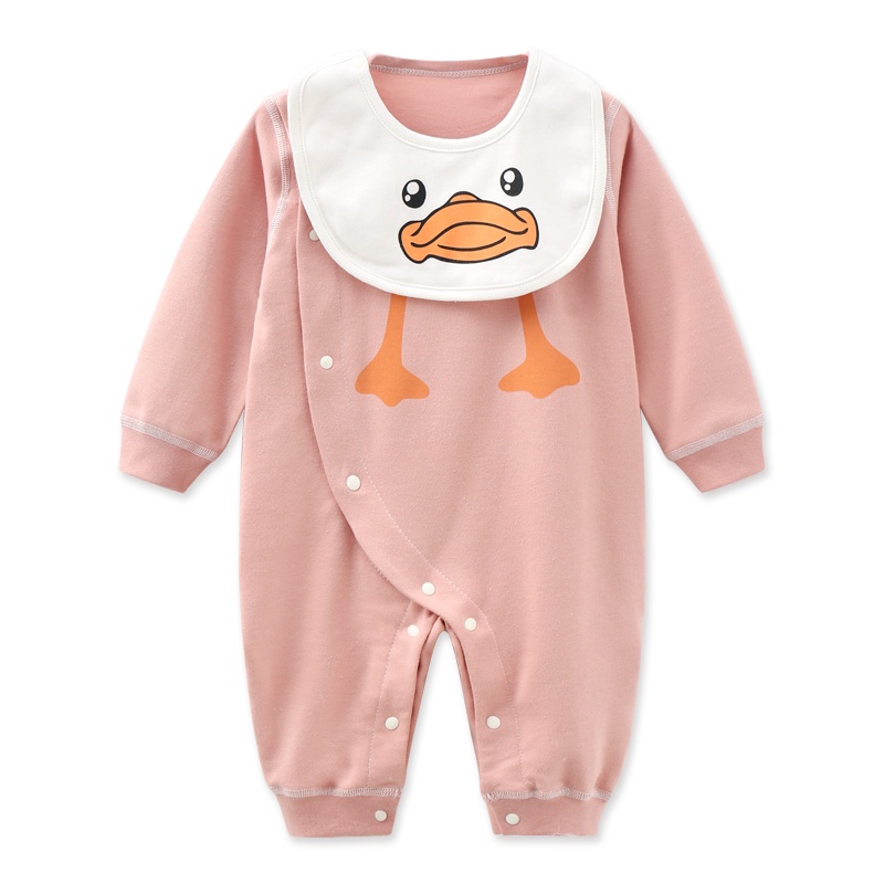 班杰威尔2020年春季新款纯棉无骨婴儿连体衣春秋新生儿带领哈衣爬服宝宝内衣