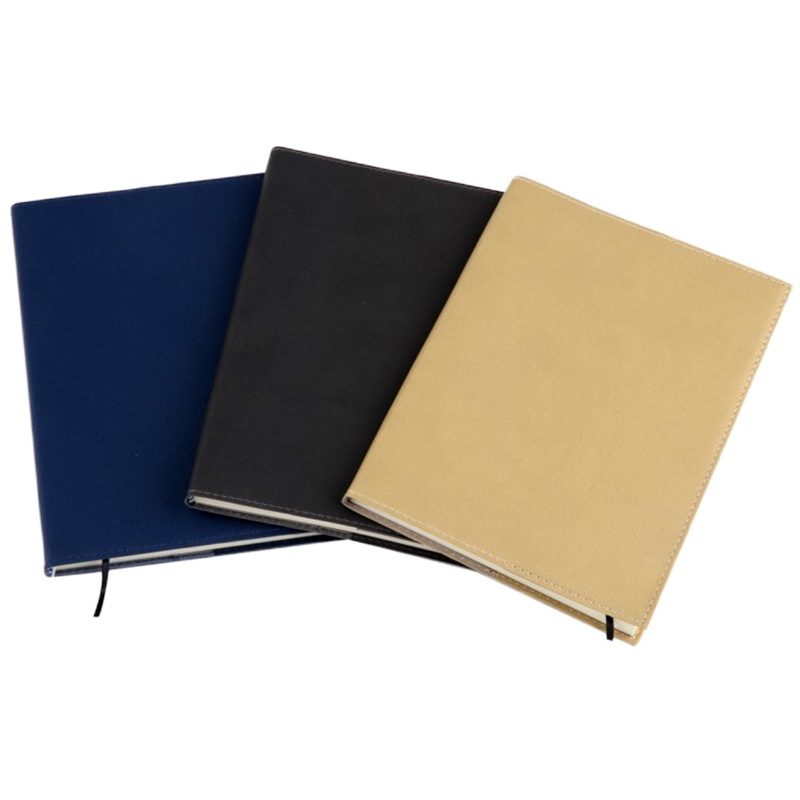 得力3189 笔记本贴面皮面本A5 颜色随机 96页