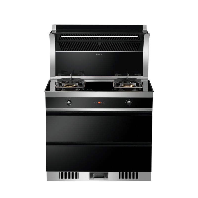 欧琳/oulin集成灶一体灶双层消毒保洁柜自动清洗家用环保灶侧吸下排式HE1X 液化气