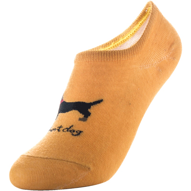 都市丽人五双装简约大方舒适防滑撞色狗狗图纹防滑后跟头透气舒适男士短袜