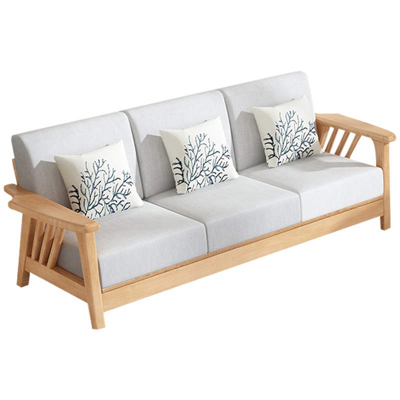 北欧实木沙发单位双位三位四位贵妃茶几