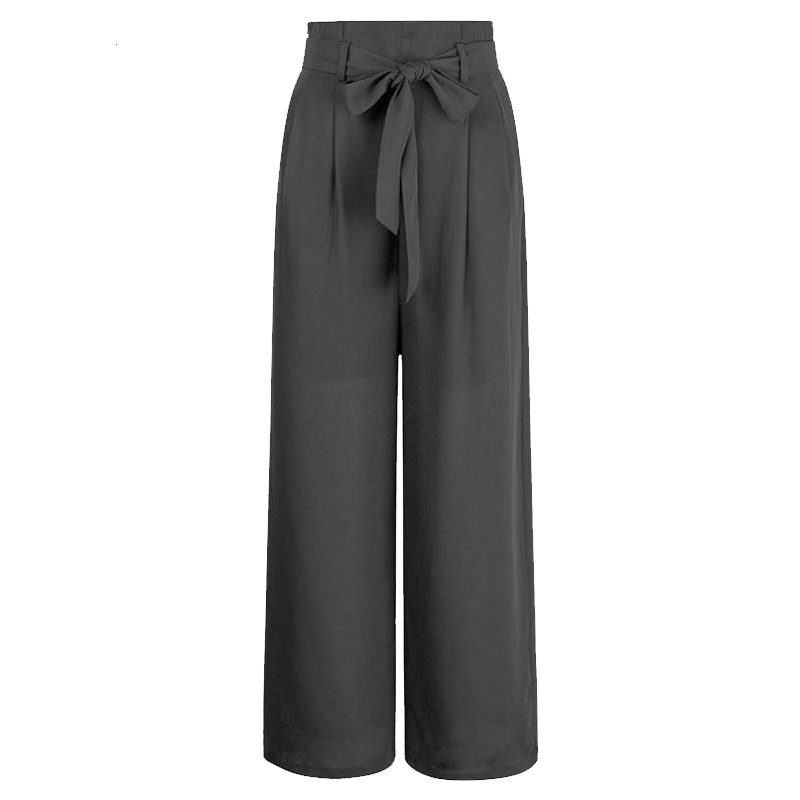 拉夏贝尔高腰坠感阔腿裤子女夏装新款黑色宽松直筒雪纺休闲裤九分_279 S 黑色