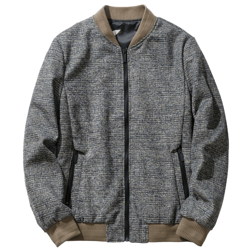 千纸鹤秋季外套男2019新款青年时尚修身棒球服男士夹克上衣30210