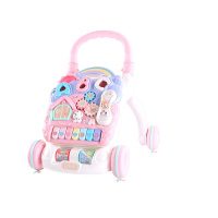 曼龙宝宝学步车婴儿手推车儿童多功能助步车防侧翻6-7-18个月1岁克罗斯粉