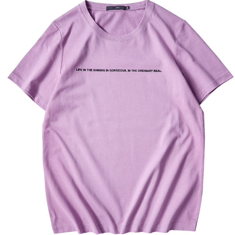 黑鲸字母印花短袖T恤女2019夏季玫红色上衣女CNTBJ29568A