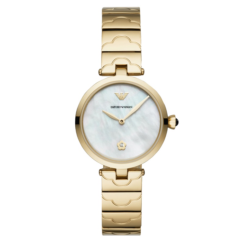 阿玛尼(EMPORIO ARMANI)金色新款小表盘手表女 小巧简约女士手表
