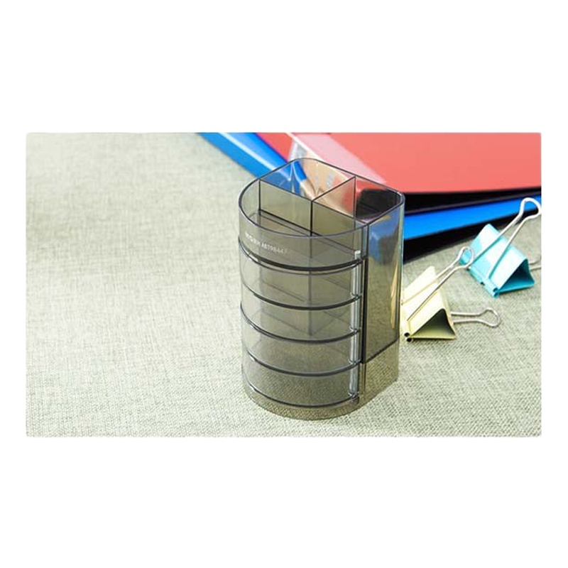 晨光ABT98447 黑透四层组合型塑胶笔筒(5个)