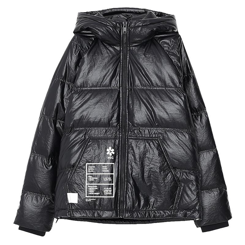 鸭鸭(yaya) 冬季新款男短款亮面羽绒服连帽冬装潮流时尚帅气外套