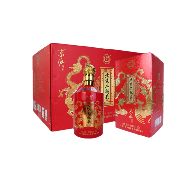 永丰牌北京二锅头 白酒 50度京派龙凤 纯粮清香型500ml*6瓶整箱装