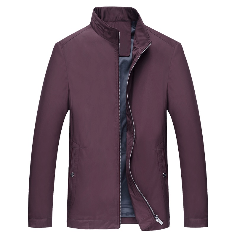 雪中飞商务休闲外套男中老年男士纯色夹克2019春季立领爸爸装