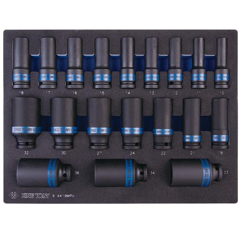 藍帶 3/4 气动套筒工具车组套 9-6414MPV