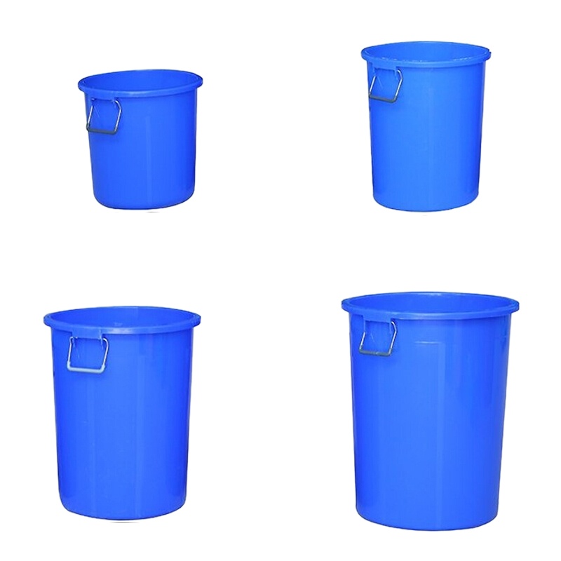 佰丽垃圾桶圆桶带盖160L蓝色