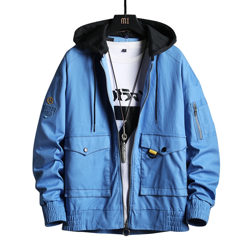 庄吉夹克男春秋装2019新款男士拉链百搭潮牌外套秋季韩版潮流工装衣服JU-MYJ8017