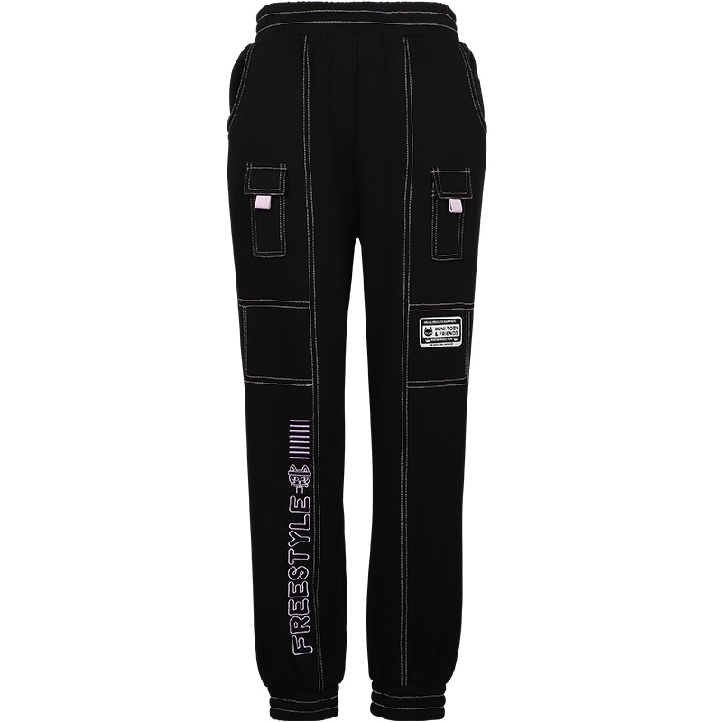 a02新款2020时尚字母刺绣宽松直筒束脚休闲裤女潮DTV1A0851PN