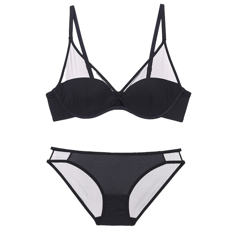 都市丽人光面一字比3/4杯时尚性感蕾丝聚拢女士文胸套装内衣胸罩1B9200