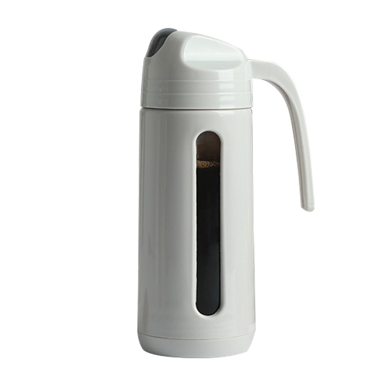 阳光飞歌 自动开合防漏油壶320ml 无铅玻璃大容量油壶调料瓶酱油醋瓶 灰色