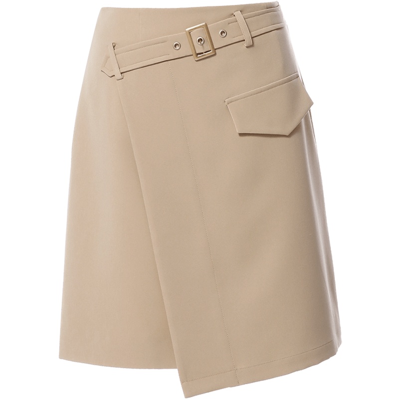 欧昵雪高腰修身不规则半身裙女显瘦气质包臀a字裙子