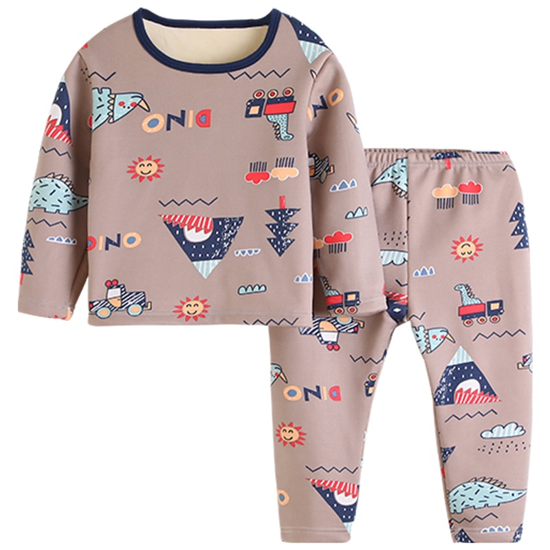 儿童保暖衣加绒加厚宝宝内衣套装秋冬男童女童婴儿秋衣秋裤睡衣