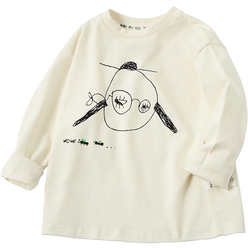 巴拉巴拉童装男童长袖T恤宝宝春装2021新款儿童休闲圆领上衣涂鸦
