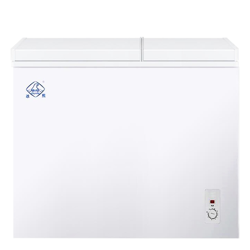 冰熊 188升 家用商用一级能耗节能小冰柜迷你卧式冷藏冷冻双温双箱冷柜