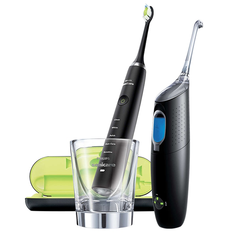 飞利浦(Philips) 口腔护理套装HX8471/03黑色 电动牙刷+冲牙器成人通用 5大洁齿模式 自动喷流 清洁口腔