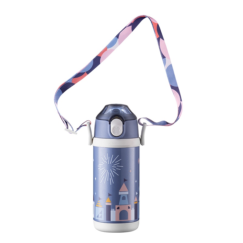 babycare儿童保温杯带吸管防摔外出携带宝宝喝水杯子婴儿保温水壶 保温用品 格塔亚城堡 350ml