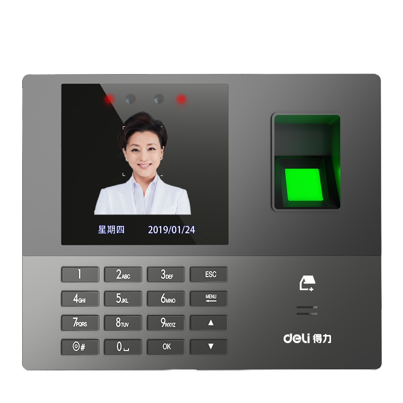 得力(deli)13888C智能云指纹人脸混合识别考勤机(银灰色) G
