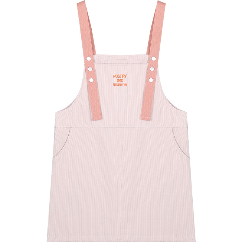 灯芯绒背带裙女秋2019新款韩版学生宽松小个子学生短裙减龄连衣裙