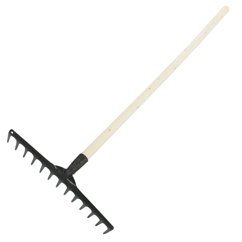 海斯迪克 gnjz-30 13齿铁钉耙 加厚农用工具耙子 园艺松土搂草耙子 铁耙落叶耙