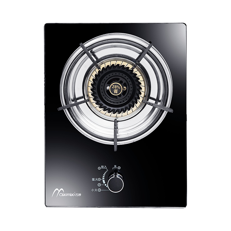 巧妙(QIAOMIAO) 燃气灶单灶天然气液化气灶单炉灶煤气灶煤气炉台式嵌入式炉具灶TD30全黑玻璃款天然气自行安装