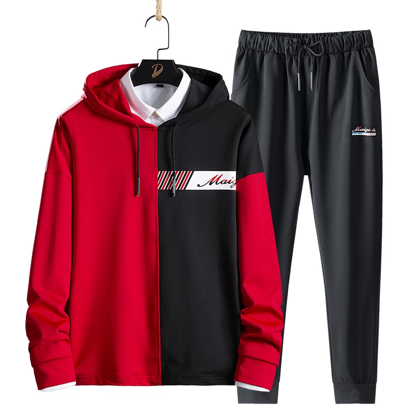 俞兆林(YUZHAOLIN)卫衣男春秋季韩版潮流连帽套头卫衣休闲运动裤子两件套装