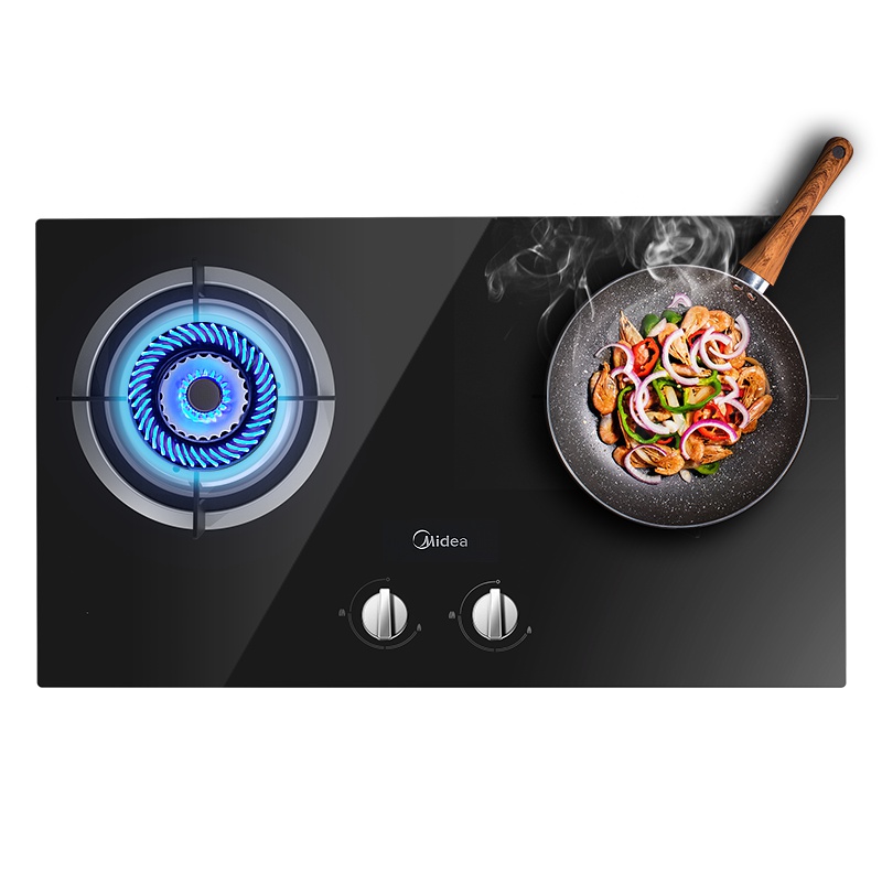 美的(Midea)燃气灶JZY-Q213B 台嵌两用防爆钢化玻璃面板灶具 液化气煤气灶