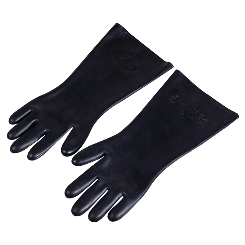 双安 耐油手套 39CM加长型 丁腈橡胶耐油手套 黑色