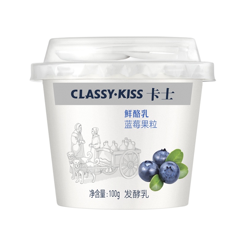 卡士蓝莓果粒鲜酪乳100ml*3杯
