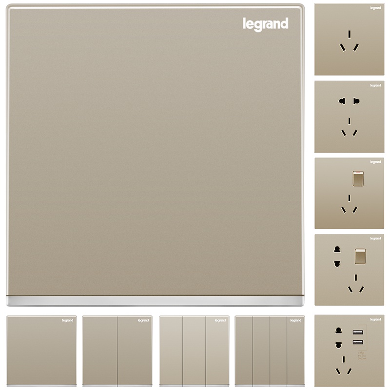 罗格朗(Legrand)开关插座面板逸景米兰金多孔86型暗装5五孔USB二三插一开双控带墙壁家用电源开关
