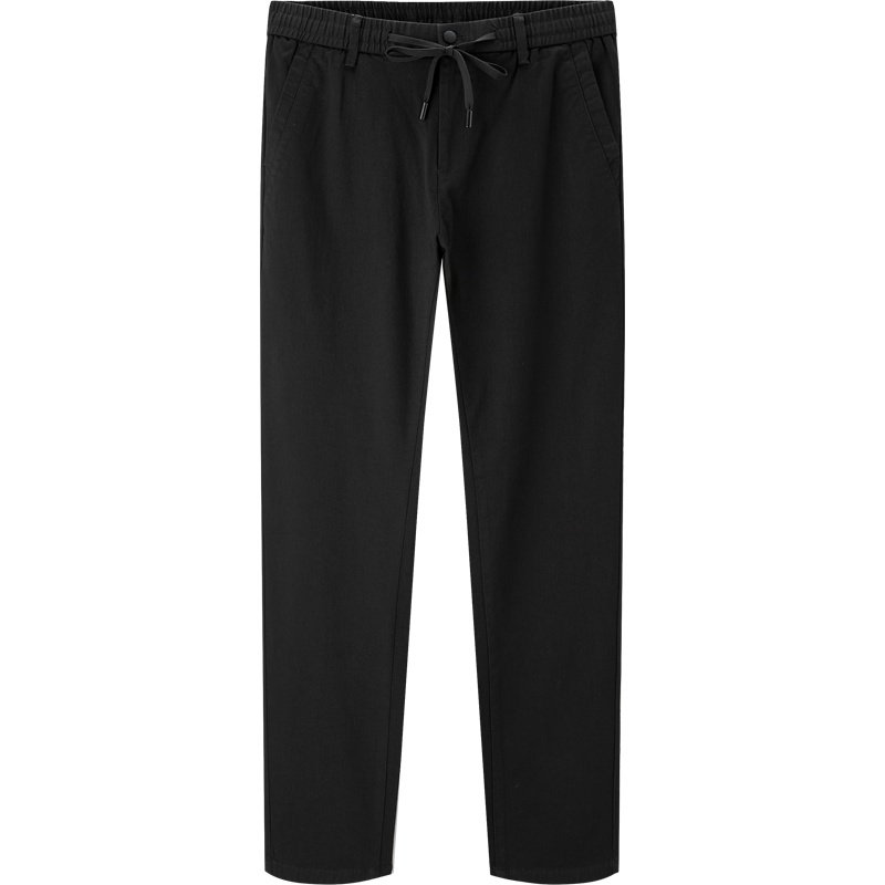 HLA海澜之家抽绳松紧腰休闲裤2019秋季中腰微弹长裤男 HKCAD3R232A