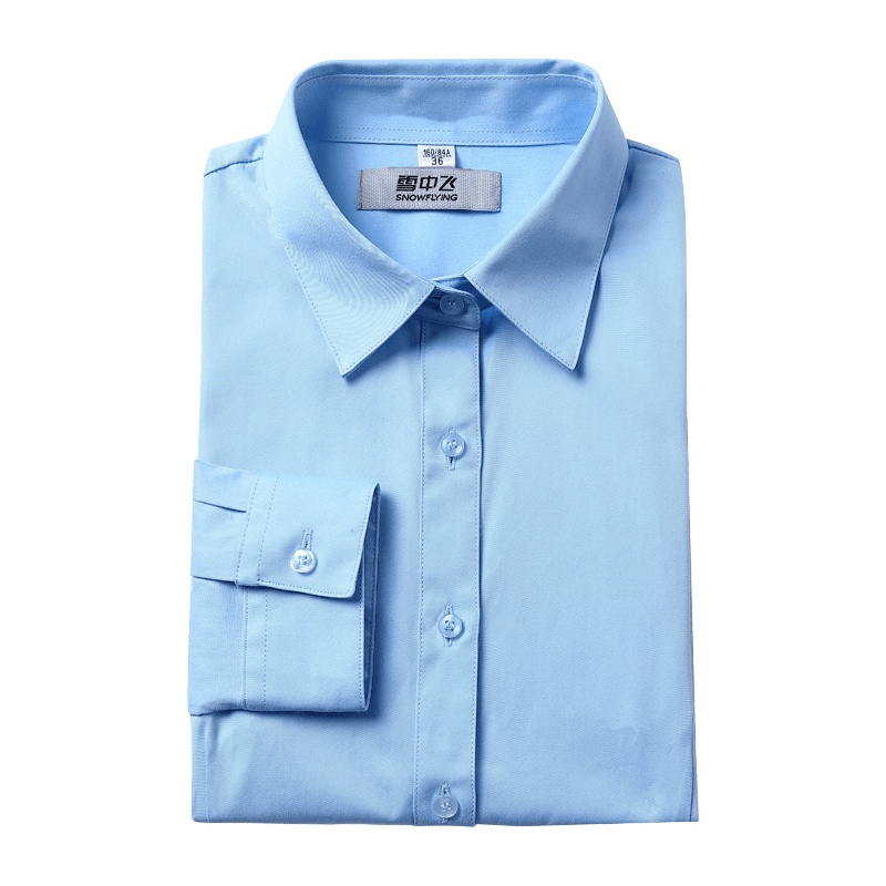 女款浅蓝色长袖衬衫X00310006G