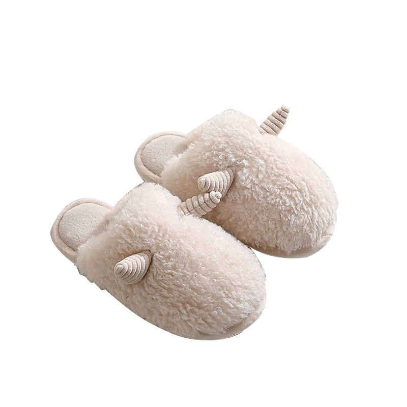 凯诗风尚(CHARSON)拖鞋 苏宁自营 可爱女士毛绒家居羊角棉拖鞋家居四季通用冬季加厚情侣拖鞋男女