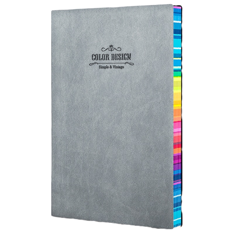 得力3183 25K112张活力系列彩虹边缘软皮面本 单本装/灰色