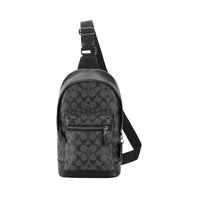 [品牌直供] COACH 蔻驰 男士涂层帆布配皮WEST单肩斜挎包胸包2853