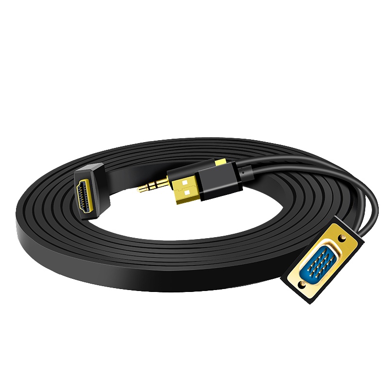 晶华 VGA转HDMI电脑电视连接线 高清转换线电脑连接电视投影仪显示器 2m