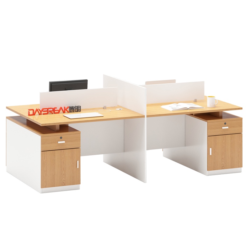 现代简约屏风办公桌 电脑桌工位 职员员工桌 2.4米四人位办公桌