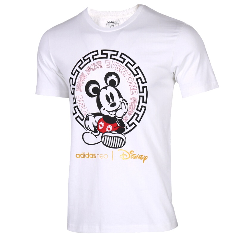 阿迪达斯（ADIDAS）男款运动休闲米奇圆领短袖T恤GE7775