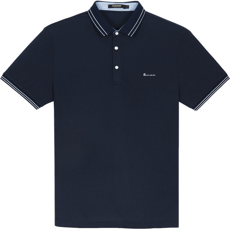 千纸鹤男士刺绣休闲POLO衫2020年夏季青年翻领短袖上衣25262