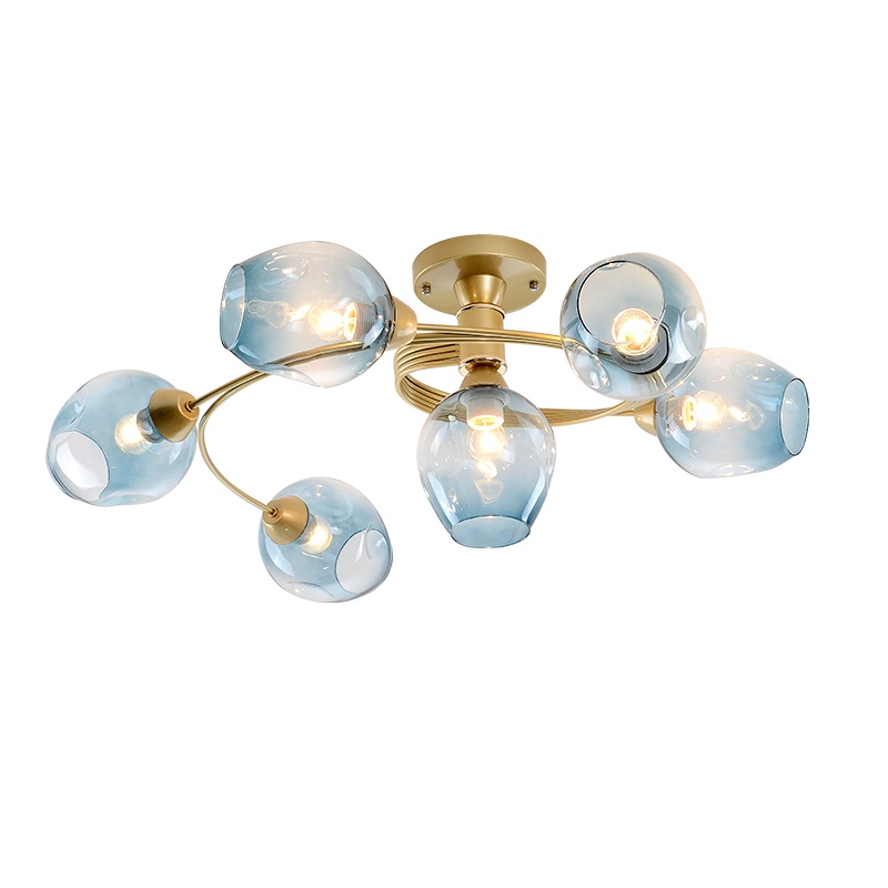 七只蚂蚁 北欧灯客厅灯餐厅吊灯 简约现代创意时尚铁艺咖啡吧台灯马卡龙灯具其他 带木马卡龙彩色吊灯多头铁艺 吊灯具9034